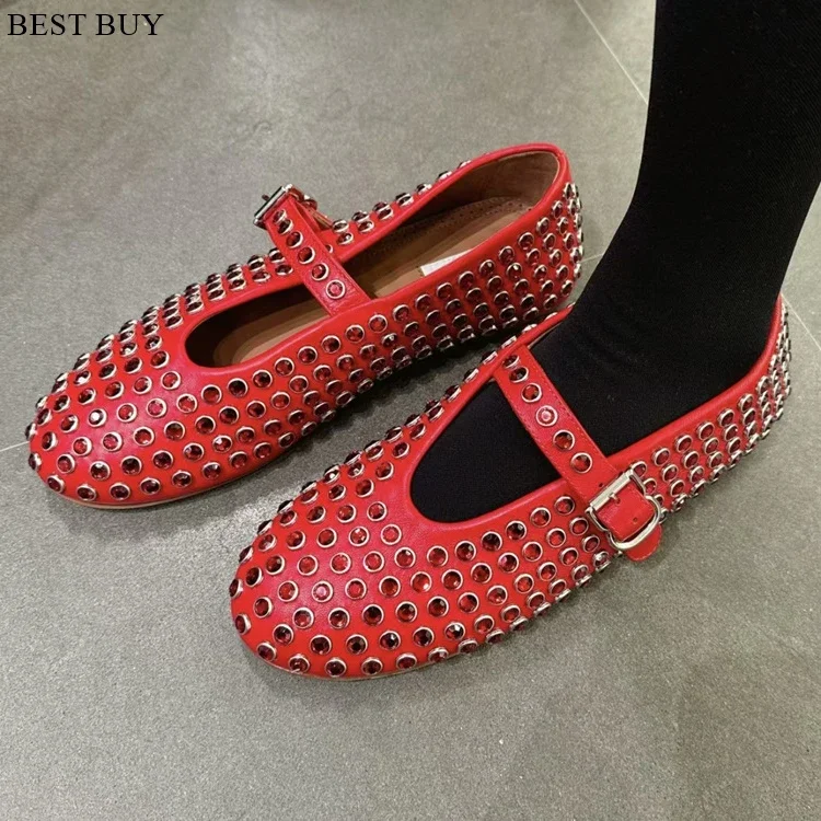 Модные туфли Мэри Джейн с полым сетчатым декором и кристаллами, женские балетки на плоской подошве с круглым носком и пряжкой, женские повседневные летние туфли
Модные туфли Мэри Джейн с полым сетчатым декором и кристаллами, женские балетки на плоской подошве с круглым носком и пряжкой, женские повседневные летние туфли