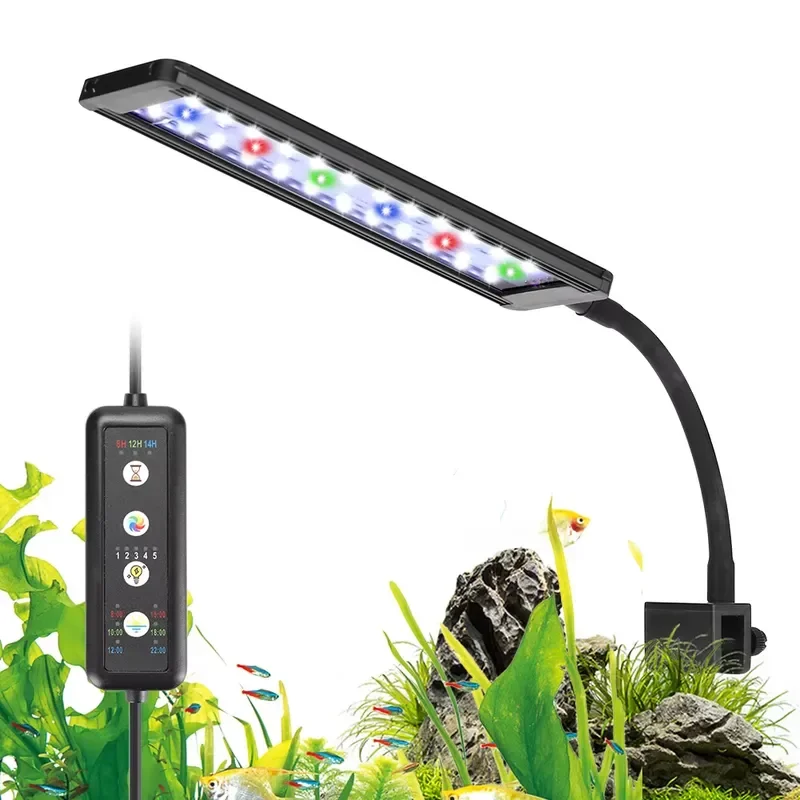 LED Full Spectrum Fish Tank Lighting Lamp for Aquariums Multi-Functional Aluminum Alloy Slim Clamp Light with Remote Control
LED Full Spectrum Fish Tank Lighting Lamp for Aquariums Multi-Functional Aluminum Alloy Slim Clamp Light with Remote Control
