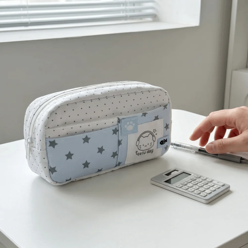 Polka Dot Cat Pattern Pencil Case Large Capacity Cute Multi-Layer Pen Bag Cream Color Stylish Stationery Organizer Daily Use
Polka Dot Cat Pattern Pencil Case Large Capacity Cute Multi-Layer Pen Bag Cream Color Stylish Stationery Organizer Daily Use