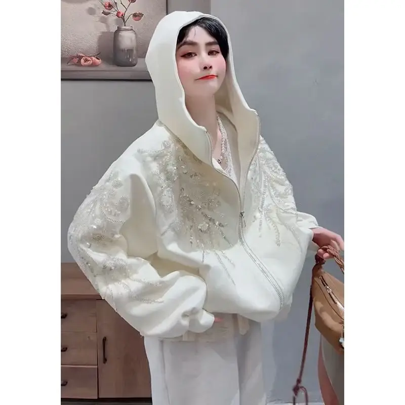 2025 Autumn New Korean Fashion Glitter Hoodie Women Y2k Harajuku Street Clothing Winter Women's Zip Up Hoodie Coat Sweatshirt 
2025 Autumn New Korean Fashion Glitter Hoodie Women Y2k Harajuku Street Clothing Winter Women's Zip Up Hoodie Coat Sweatshirt