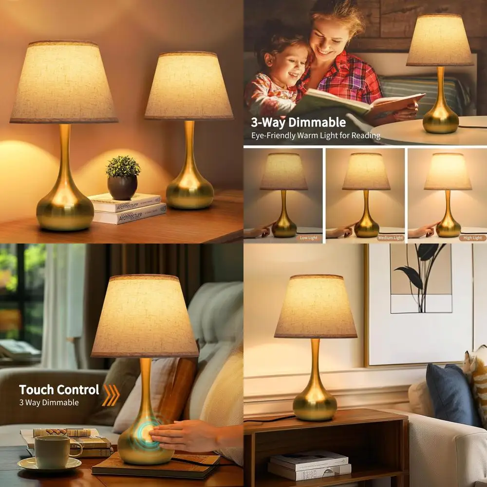 Set of 2 Farmhouse Style 3-Way Touch Table Lamps with Fabric Shades for Bedroom, Desk, and Living Room
Set of 2 Farmhouse Style 3-Way Touch Table Lamps with Fabric Shades for Bedroom, Desk, and Living Room