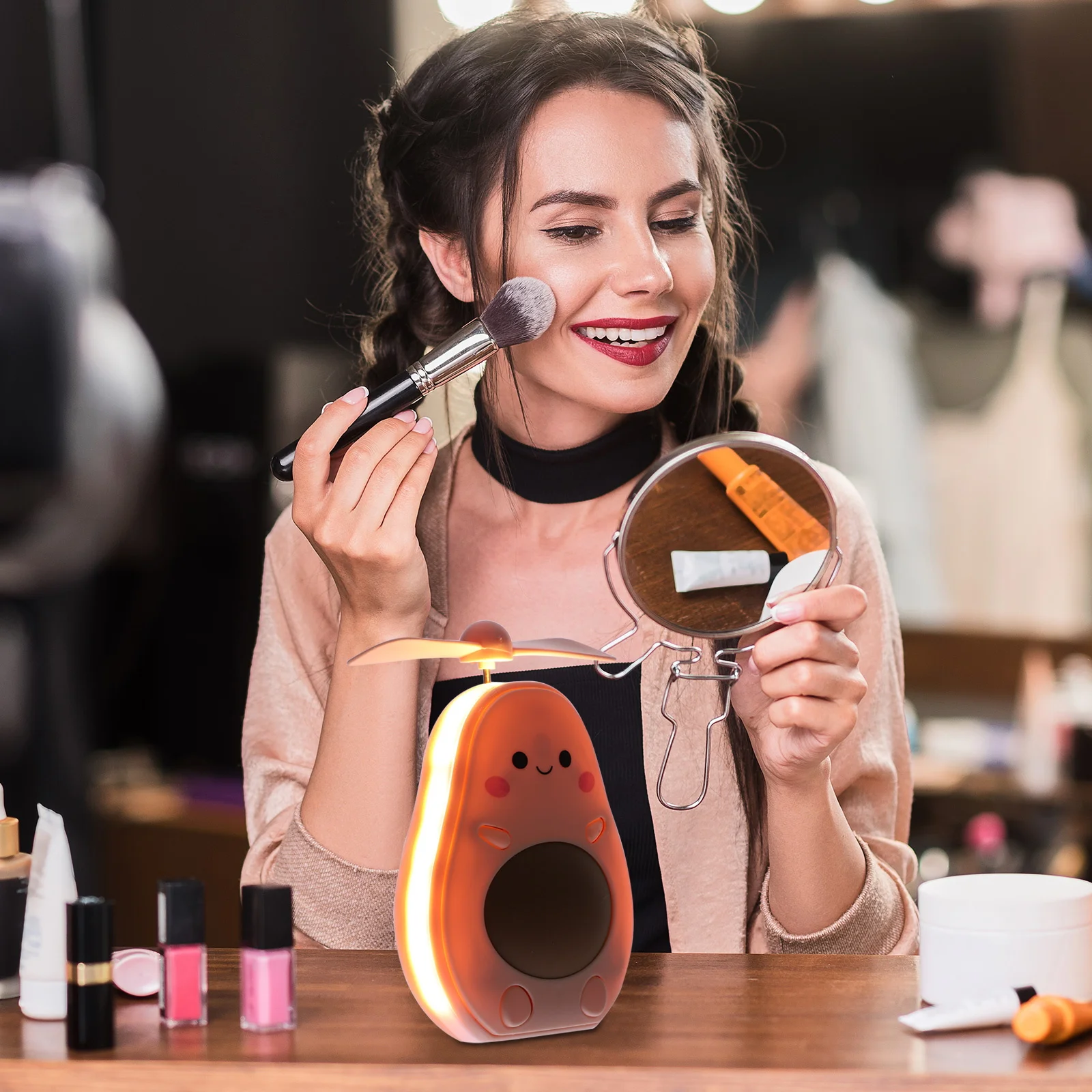 1 set Makeup Mirror With Fan Rechargeable Portable Folding Mirror For Travel Handheld Avocado Shape Mini Air Cooler For
1 set Makeup Mirror With Fan Rechargeable Portable Folding Mirror For Travel Handheld Avocado Shape Mini Air Cooler For