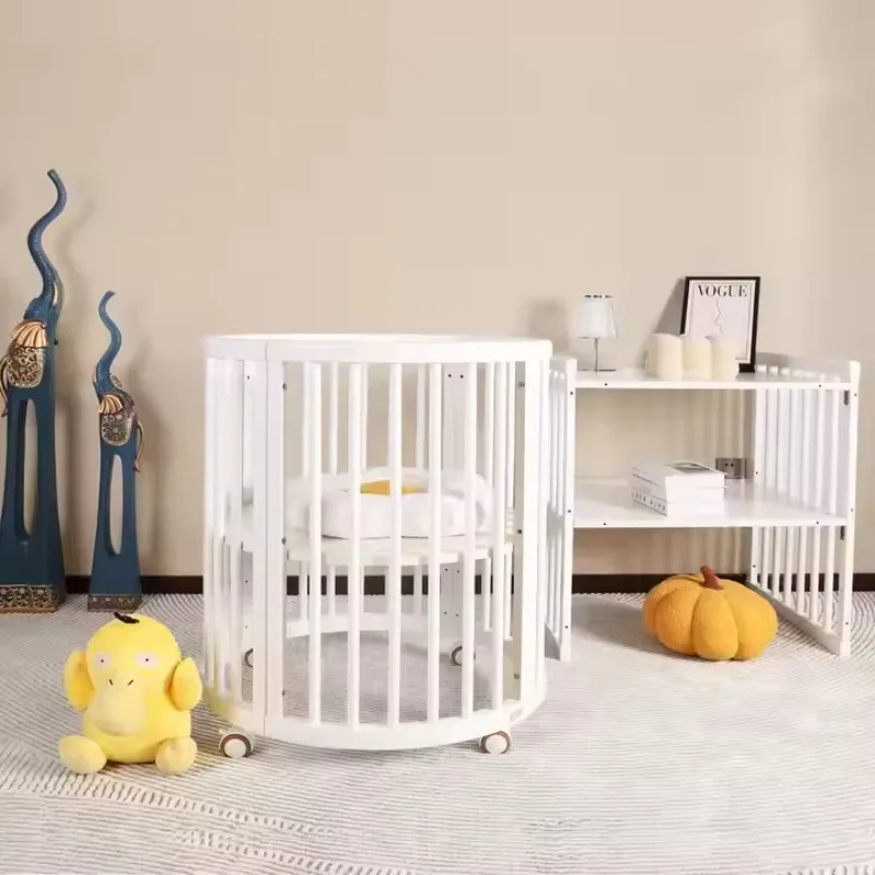 Modern design stylish children's solid wood crib with guardrail splicing wide deformable boys and girls movable furniture
Modern design stylish children's solid wood crib with guardrail splicing wide deformable boys and girls movable furniture