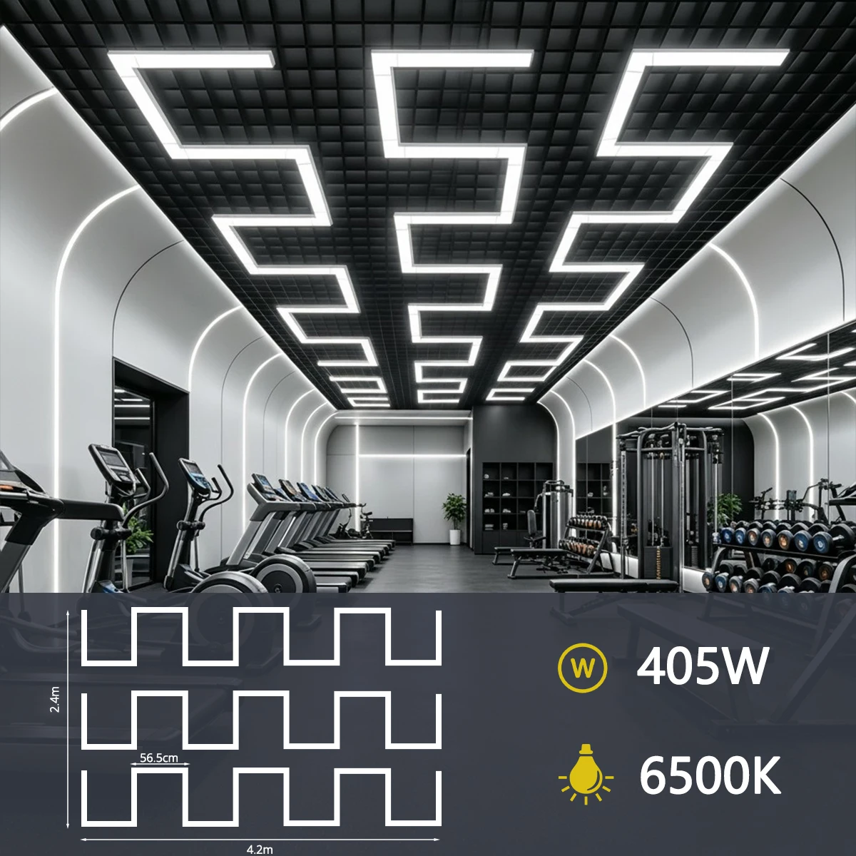 405W Zigzag LED Linear Light 6500K Cold White Splicable LED Ceiling Lamp Modern Geometric LED Strip Light for Hair Salon 110V AC
405W Zigzag LED Linear Light 6500K Cold White Splicable LED Ceiling Lamp Modern Geometric LED Strip Light for Hair Salon 110V AC