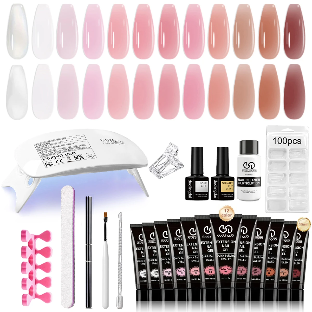 DOULINGDAI Poly Gel Nail Kit: Starter Kit 12 Colors Pcs Poly Nail Gel Kit with U V Lamp Complete Poly Gel Kit for Beginners with Everything Professional for Women Girls at Home DIY.
DOULINGDAI Poly Gel Nail Kit: Starter Kit 12 Colors Pcs Poly Nail Gel Kit with U V Lamp Complete Poly Gel Kit for Beginners with Everything Professional for Women Girls at Home DIY.