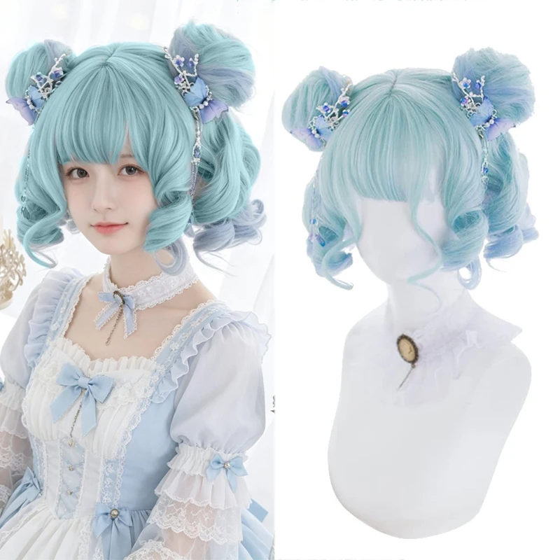 Synthetic Sweet Lolita Wig Harajuku Style Roman Curls Double Bun Gradient Hair With Neat Bangs For Women Daily Halloween Cosplay
Synthetic Sweet Lolita Wig Harajuku Style Roman Curls Double Bun Gradient Hair With Neat Bangs For Women Daily Halloween Cosplay