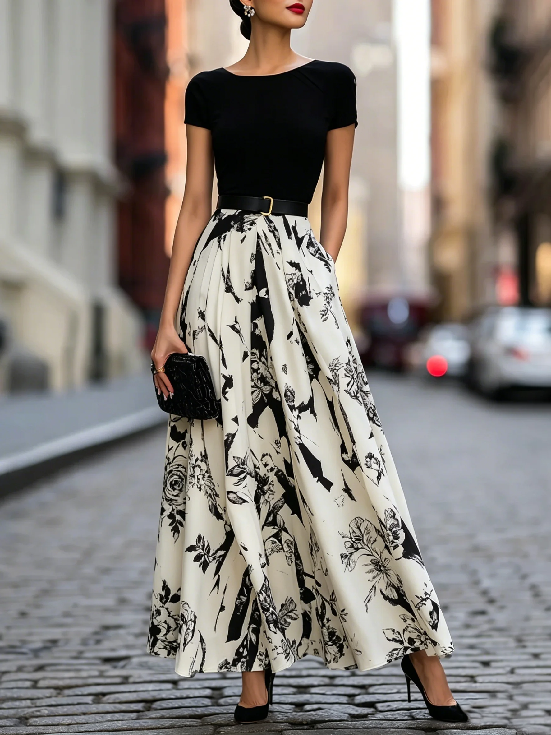 Women's Fashion Summer Short Sleeve Printed Maxi Dress High Waist Slim Waist Elegant Retro Look Versatile Daily Lady Dress
Women's Fashion Summer Short Sleeve Printed Maxi Dress High Waist Slim Waist Elegant Retro Look Versatile Daily Lady Dress