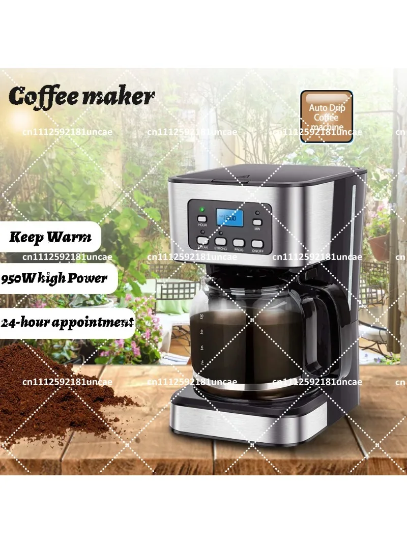 Coffee Drip Maker 950W 1.5L with 24-Hour Timer & Insulation Function
Coffee Drip Maker 950W 1.5L with 24-Hour Timer & Insulation Function