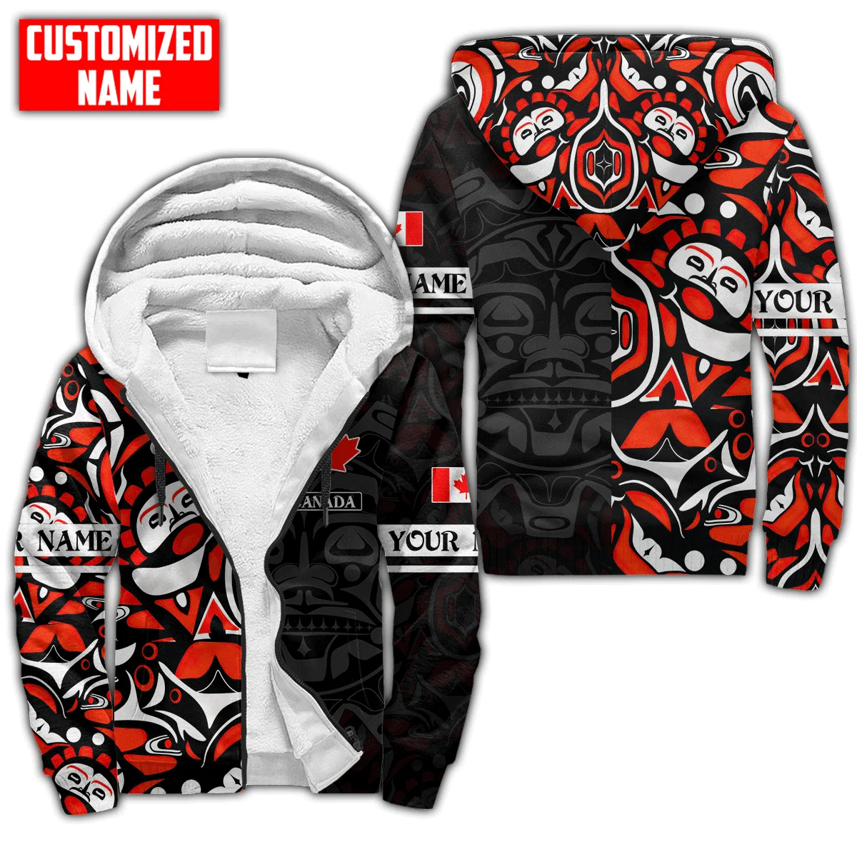 Custom Name Canada Coat of Arm 3D All Over Printed Fleece zipper Hoodies Unisex Winter Warm plus velvet jacket Casual Coat SJ04
Custom Name Canada Coat of Arm 3D All Over Printed Fleece zipper Hoodies Unisex Winter Warm plus velvet jacket Casual Coat SJ04