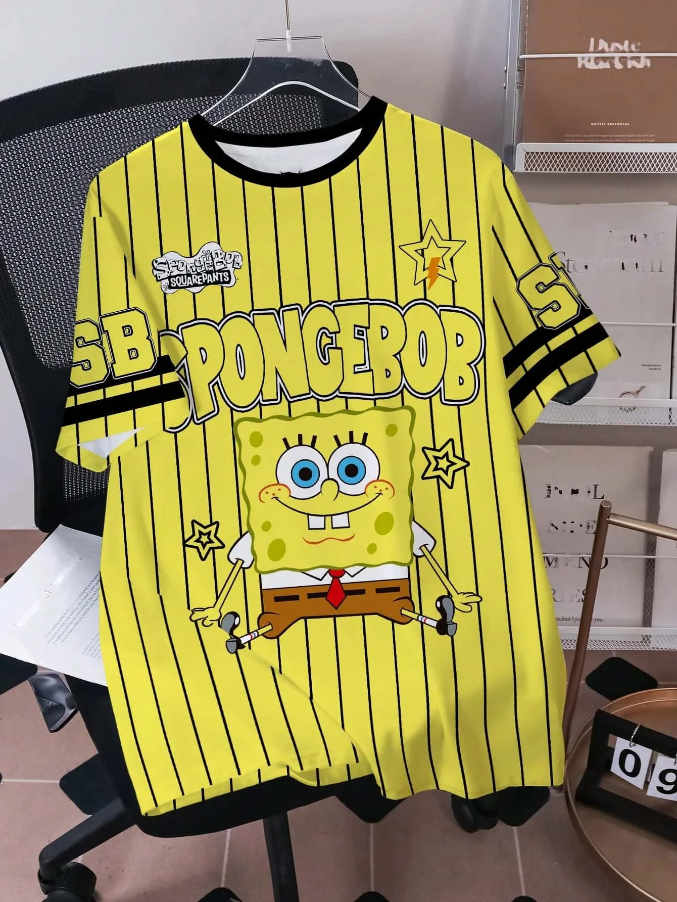 Retro SpongeBob SquarePants Vertical Stripes Men's and Women's Large Size Loose Street Fashion Quick Drying Printed T-shirt
Retro SpongeBob SquarePants Vertical Stripes Men's and Women's Large Size Loose Street Fashion Quick Drying Printed T-shirt