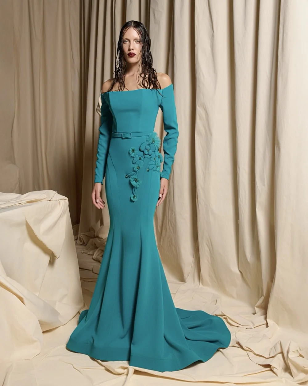 Customized Classic Intricate Jersey Handmade Flower Beading Sequined Sash Mermaid Off-the-shoulder Long Dresses Evening Dresses
Customized Classic Intricate Jersey Handmade Flower Beading Sequined Sash Mermaid Off-the-shoulder Long Dresses Evening Dresses