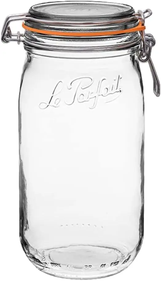 Super Jar 1.5L (48oz) French Glass Preserving Jar w/Airtight Rubber Seal & Wire Bail Closure - BPA-Free Canning Jar for Pickl
Super Jar 1.5L (48oz) French Glass Preserving Jar w/Airtight Rubber Seal & Wire Bail Closure - BPA-Free Canning Jar for Pickl