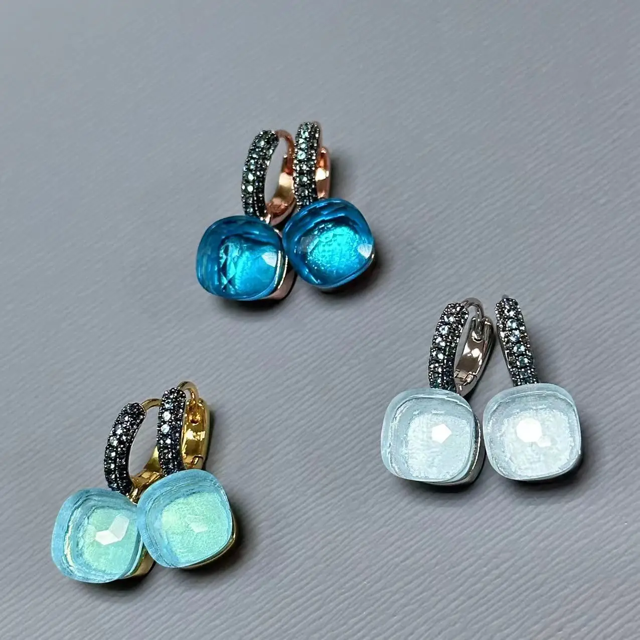 KAISQJEW 10.6mm Classic Nudo Earrings Inlay Blue Topaz Zircon With Black Gun Plated Crystal Earrings Fashion Jewelry For Women
KAISQJEW 10.6mm Classic Nudo Earrings Inlay Blue Topaz Zircon With Black Gun Plated Crystal Earrings Fashion Jewelry For Women