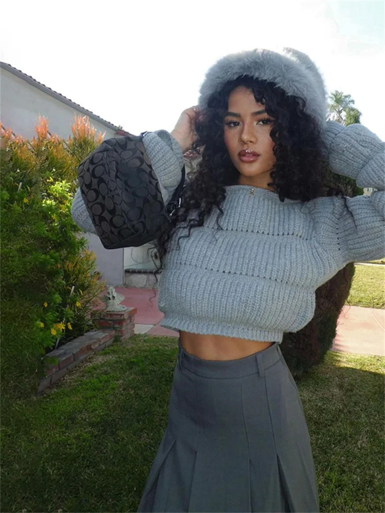 Insglas Classic Knit Slash Neck Sweater Women Autumn Fashion Balloon Sleeves Elegant Casual Simple Wild Basic Streetwear Tees
Insglas Classic Knit Slash Neck Sweater Women Autumn Fashion Balloon Sleeves Elegant Casual Simple Wild Basic Streetwear Tees