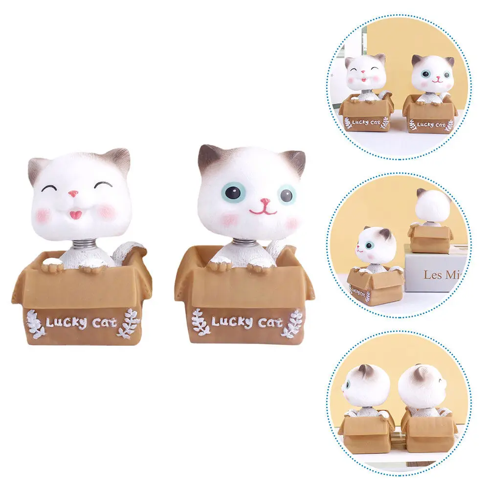 2Pcs Vinyl Cat Ornament with Realistic Shaking Head Design for Vehicle Interior Living Room Tabletop Cupcake Cake Miniature
2Pcs Vinyl Cat Ornament with Realistic Shaking Head Design for Vehicle Interior Living Room Tabletop Cupcake Cake Miniature
