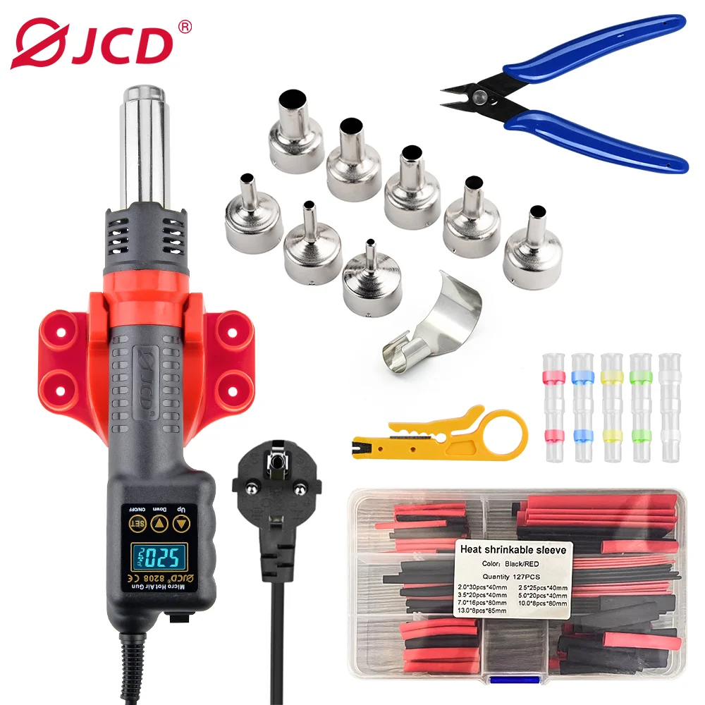 JCD Micro Hot Air Gun 8208 750W Soldering Rework Welding Station LCD Digital Heat Gun BGA IC Solder Tools With Heat Shrink Tube
JCD Micro Hot Air Gun 8208 750W Soldering Rework Welding Station LCD Digital Heat Gun BGA IC Solder Tools With Heat Shrink Tube