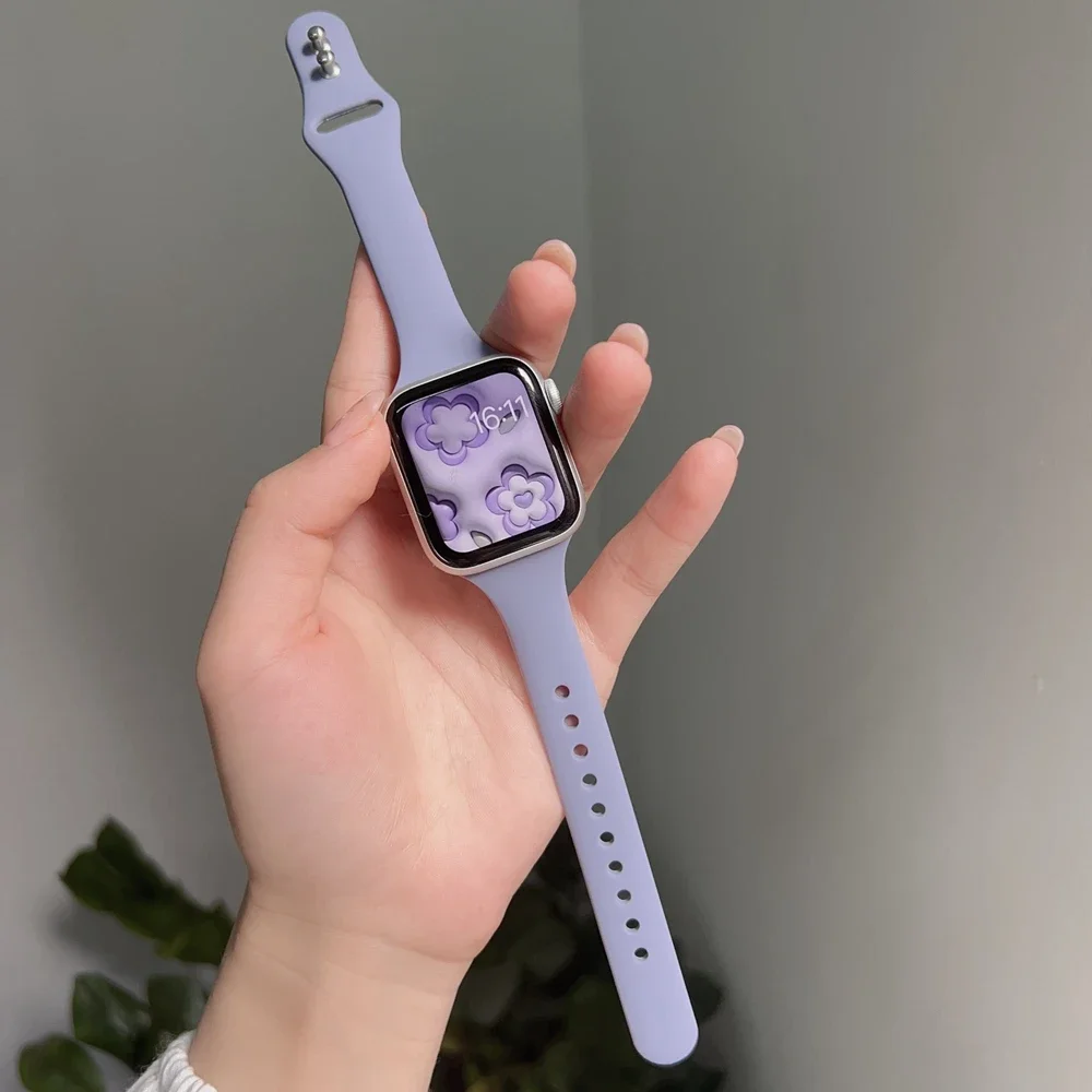 Fashion Silicone Strap For Apple Watch band slim for iwatch women Series 10/9/8/7/6/ SE 38mm 40mm 41mm 42mm 44mm 45mm 46mm 49mm
Fashion Silicone Strap For Apple Watch band slim for iwatch women Series 10/9/8/7/6/ SE 38mm 40mm 41mm 42mm 44mm 45mm 46mm 49mm