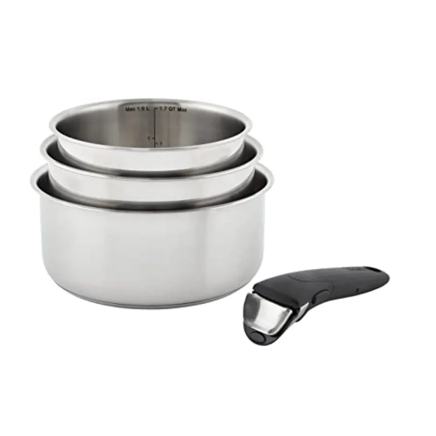 Expertise Stainless Steel Cookware Set 4 Piece Induction Oven Safe Stackable Pots and Pans RV Camping Frying Pans Dishwasher Sa
Expertise Stainless Steel Cookware Set 4 Piece Induction Oven Safe Stackable Pots and Pans RV Camping Frying Pans Dishwasher Sa