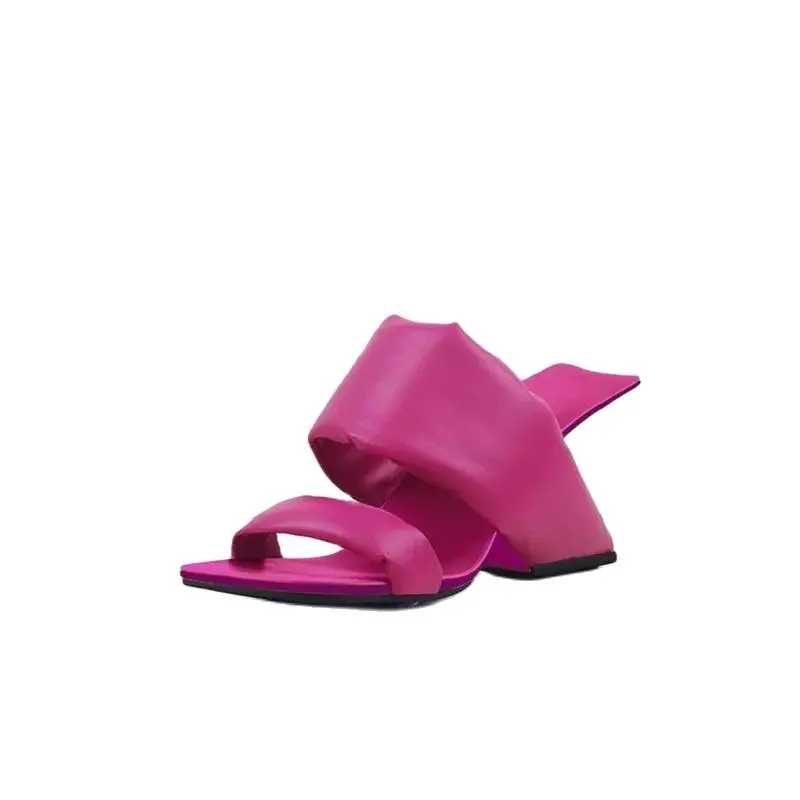 Women's Summer Slippers Genuine Leather Modern Sandals Candy Color Ladies Sexy Heels European Strange Heel Fashion Show Shoes
Women's Summer Slippers Genuine Leather Modern Sandals Candy Color Ladies Sexy Heels European Strange Heel Fashion Show Shoes