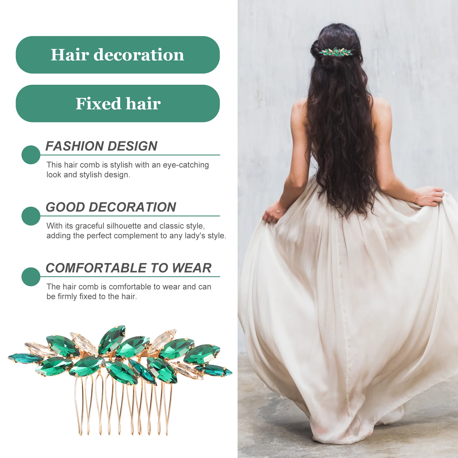 Elegant Rhinestone Hair Combs Bridal Wedding Accessories Crystal Decor Bridesmaid Evening Banquet Party Jewelry Green Hairpins 
Elegant Rhinestone Hair Combs Bridal Wedding Accessories Crystal Decor Bridesmaid Evening Banquet Party Jewelry Green Hairpins