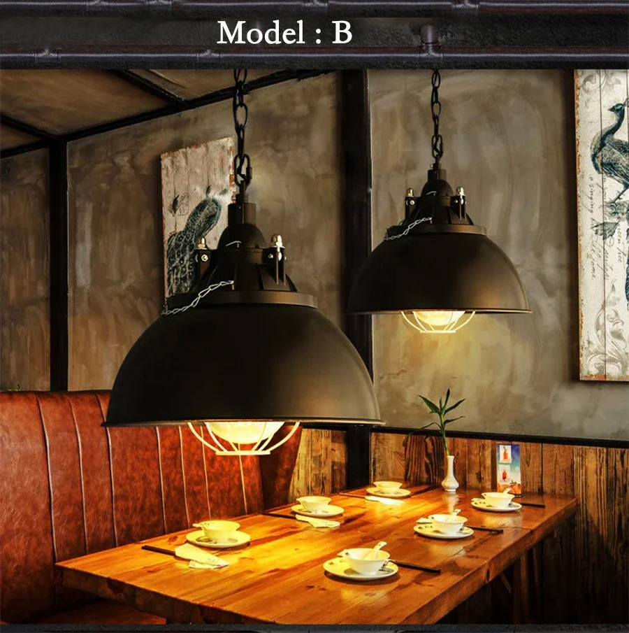 Industrial Style Retro Hanging Lamp, Vintage Pendant Lights with Metal for Bar Cafe Restaurant E27 Lamp Holder,Black,220V
Industrial Style Retro Hanging Lamp, Vintage Pendant Lights with Metal for Bar Cafe Restaurant E27 Lamp Holder,Black,220V