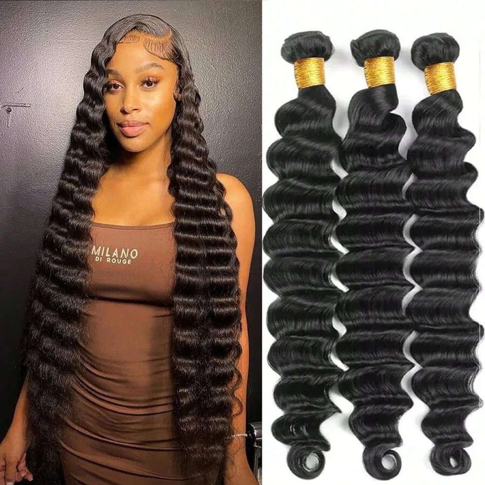 Loose Deep Wave Bundles Human Hair 3 Bundles12-36 Inch 100% Unprocessed Brazilian Virgin Human Hair Bundles Natural Black Color
Loose Deep Wave Bundles Human Hair 3 Bundles12-36 Inch 100% Unprocessed Brazilian Virgin Human Hair Bundles Natural Black Color
