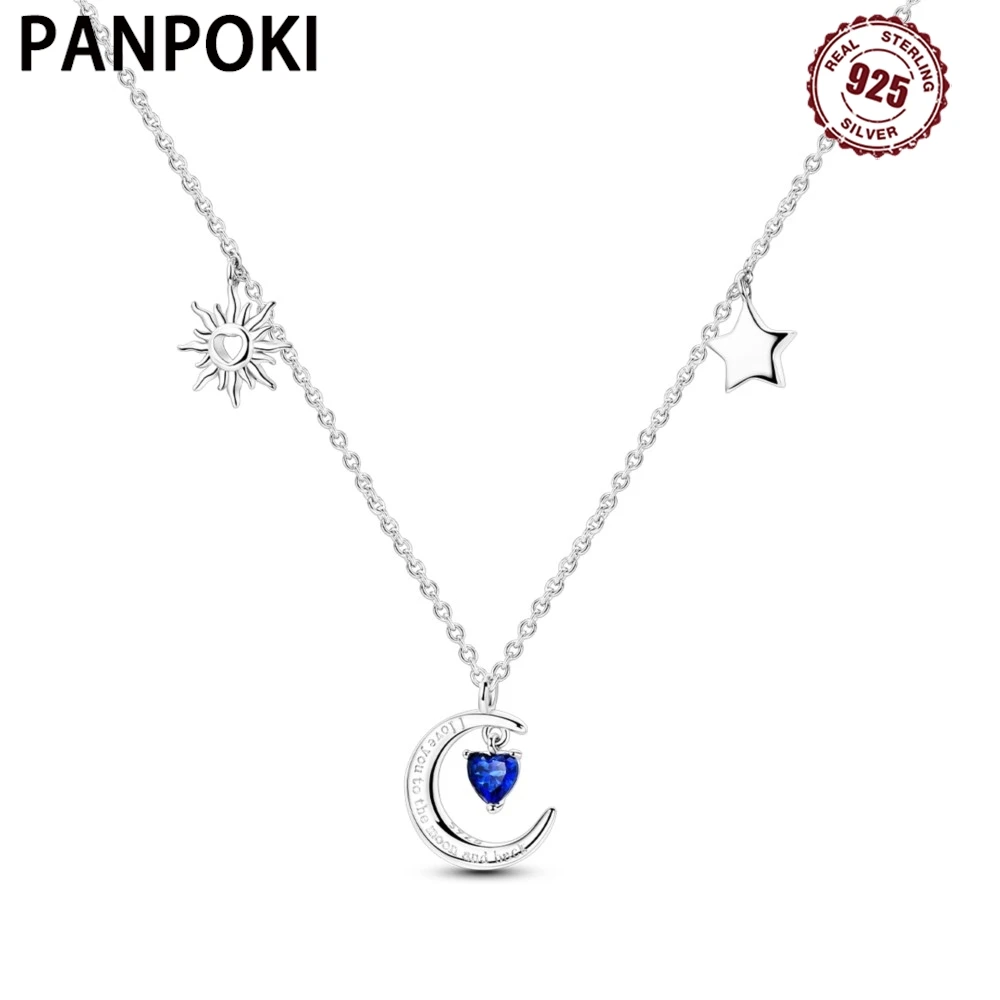 PANPOKI S925 Sterling Silver Moon Blue Love Necklace Pendant Necklace for Women Birthday Gifts Fashion Fine Jewelry
PANPOKI S925 Sterling Silver Moon Blue Love Necklace Pendant Necklace for Women Birthday Gifts Fashion Fine Jewelry