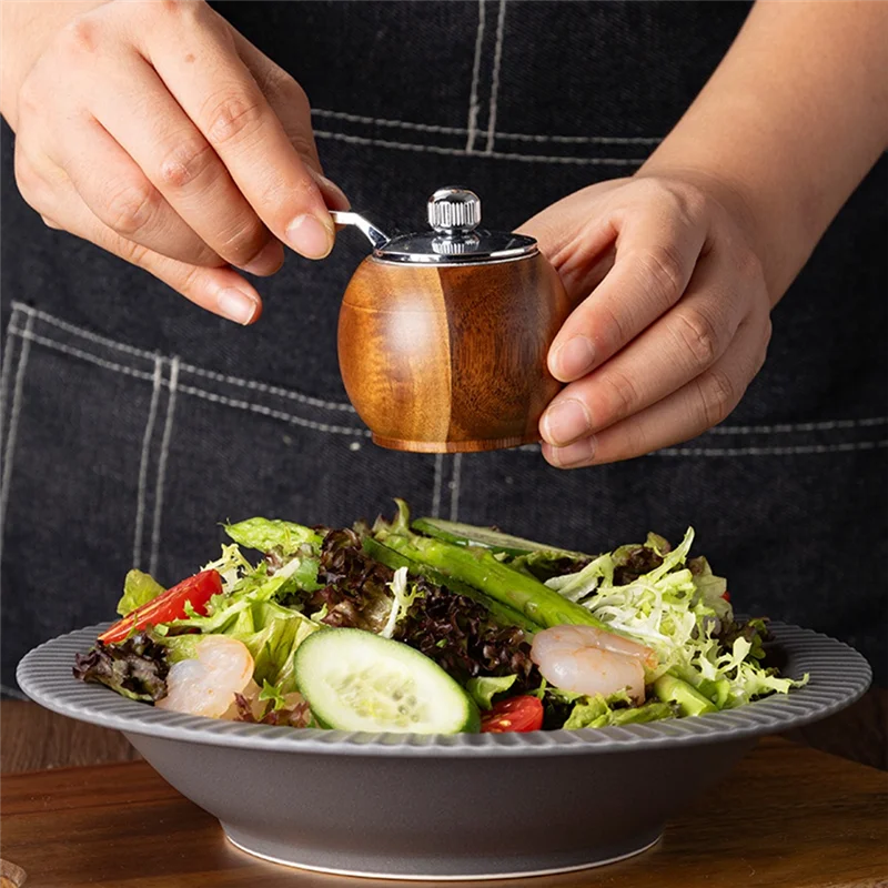 ABLK деревянная ручная мельница для соли и перца, многофункциональная мельница для перца для барбекю, специй, кухонные инструменты 
ABLK деревянная ручная мельница для соли и перца, многофункциональная мельница для перца для барбекю, специй, кухонные инструменты