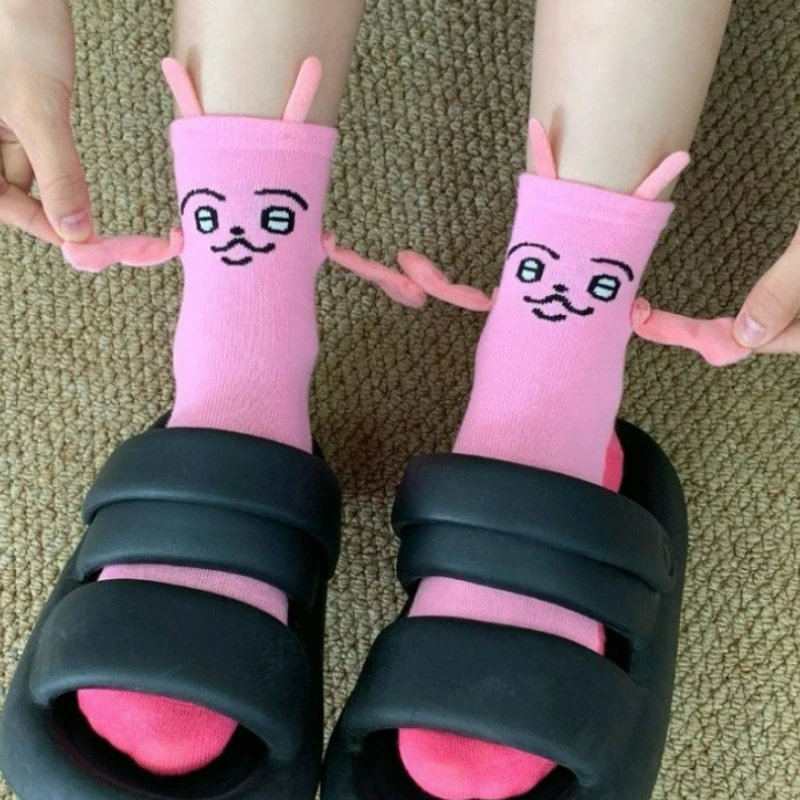 Funny Cute Magnetic Holding Hands Socks Cartoon Pink Bunny Creative Sock for Couple Friends Fashion Daily Gifts 
Funny Cute Magnetic Holding Hands Socks Cartoon Pink Bunny Creative Sock for Couple Friends Fashion Daily Gifts