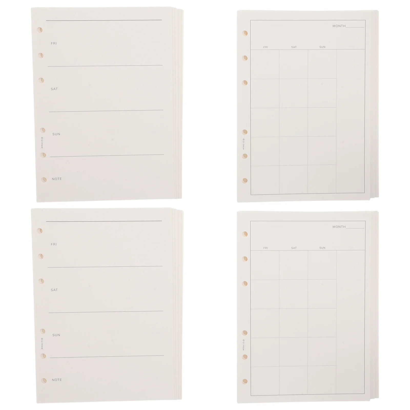 4 Books A6 Refillable Planner Pages Undated Weekly Monthly Binder Inserts 6-Hole Punched Filler Paper for Notebook Journal
4 Books A6 Refillable Planner Pages Undated Weekly Monthly Binder Inserts 6-Hole Punched Filler Paper for Notebook Journal