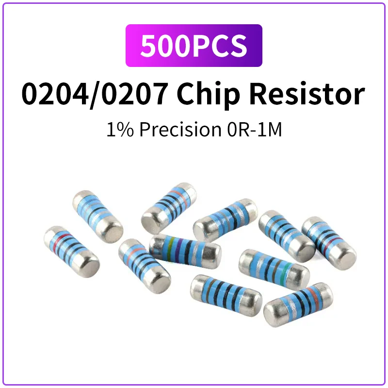 500PCS 0204 Chip Resistor 1% 0R 1R 1.5R 10R 100R 1K 10K 100K 1M Color Ring Wafer Resistor
500PCS 0204 Chip Resistor 1% 0R 1R 1.5R 10R 100R 1K 10K 100K 1M Color Ring Wafer Resistor