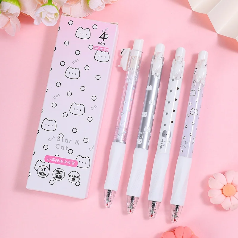 40pcs/lot Kawaii Cat Press Gel Pen Cute 0.5mm Black Ink Gel Pens For Writing Office School Supply
40pcs/lot Kawaii Cat Press Gel Pen Cute 0.5mm Black Ink Gel Pens For Writing Office School Supply