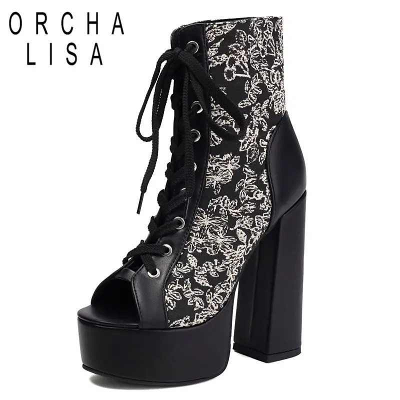 ORCHA LISA 2025 Fashion Female Sandals Peep Toe Chunky Heels 14cm Platform Lace Up Flower Mixed Color Big Size 41 42 Party Shoes
ORCHA LISA 2025 Fashion Female Sandals Peep Toe Chunky Heels 14cm Platform Lace Up Flower Mixed Color Big Size 41 42 Party Shoes