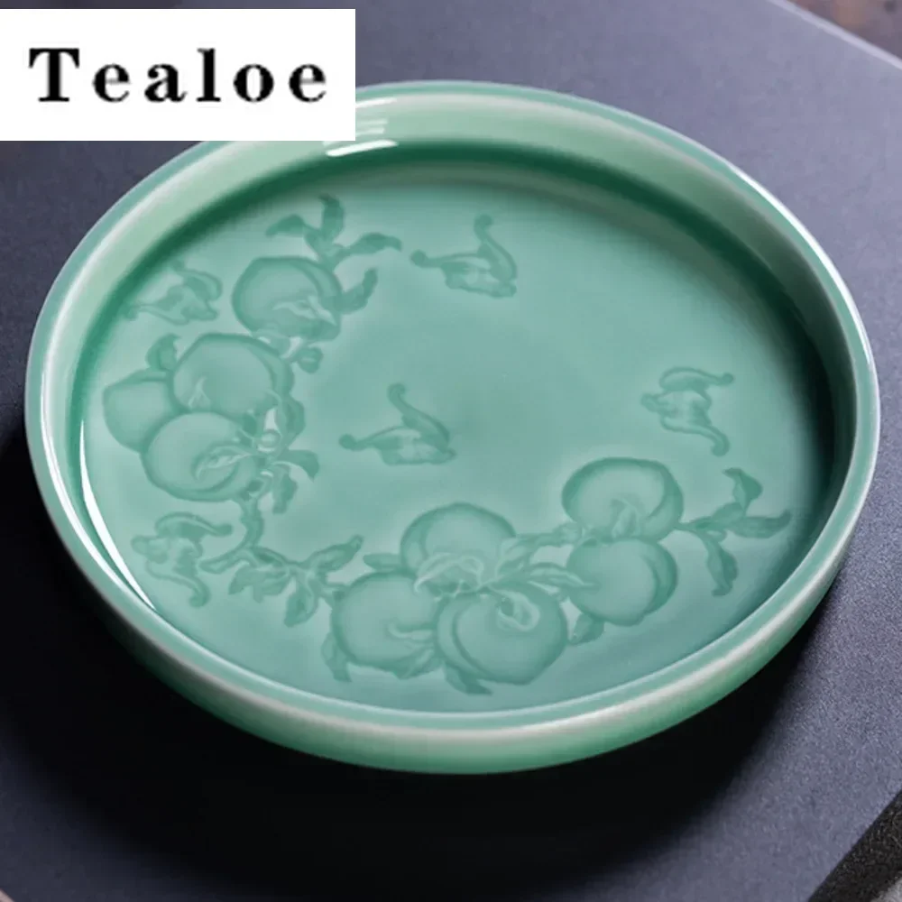Handmade Relief Longevity Peach Pot Bearing Holder Handmade Celadon Pot Base Dry Brew Table Tea Tray Household Tea Services Gift
Handmade Relief Longevity Peach Pot Bearing Holder Handmade Celadon Pot Base Dry Brew Table Tea Tray Household Tea Services Gift