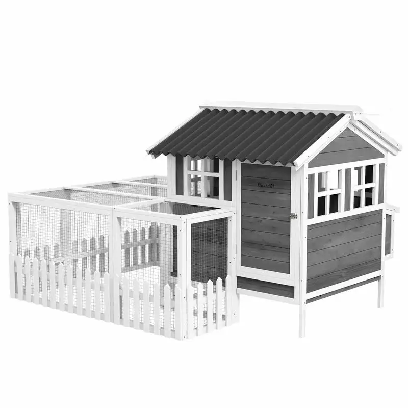 PawHut Wooden Chicken Coop with Run for 1-2 Chickens, 68" x 59" x 42"
PawHut Wooden Chicken Coop with Run for 1-2 Chickens, 68" x 59" x 42"