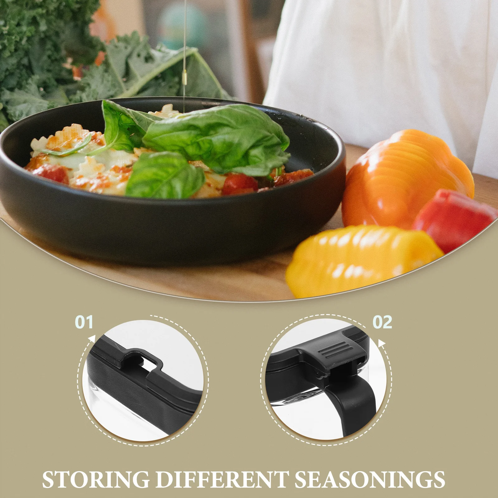 1Set Clear Glass Seasoning Jars Multiuse Condiment Containers for Kitchen Home Restaurant Hotel Remaining Amount 
1Set Clear Glass Seasoning Jars Multiuse Condiment Containers for Kitchen Home Restaurant Hotel Remaining Amount