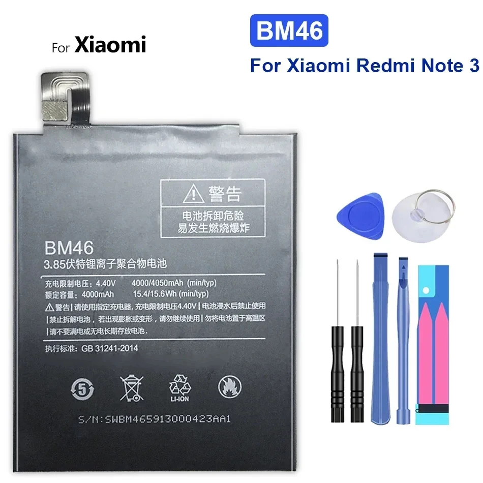 BM46 4050Mah Battery For Xiaomi Redmi Note 3 Pro, Phone Replacement Batteries + Tools
BM46 4050Mah Battery For Xiaomi Redmi Note 3 Pro, Phone Replacement Batteries + Tools