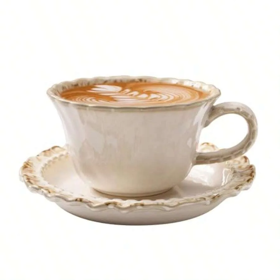 Vinta Porcelain Coffee Cup And Saucer Set 12 OZ Ceramic Latte Mug - Farmhouse Cappuccino Cups For Espro And Turkish Coffee Arti
Vinta Porcelain Coffee Cup And Saucer Set 12 OZ Ceramic Latte Mug - Farmhouse Cappuccino Cups For Espro And Turkish Coffee Arti