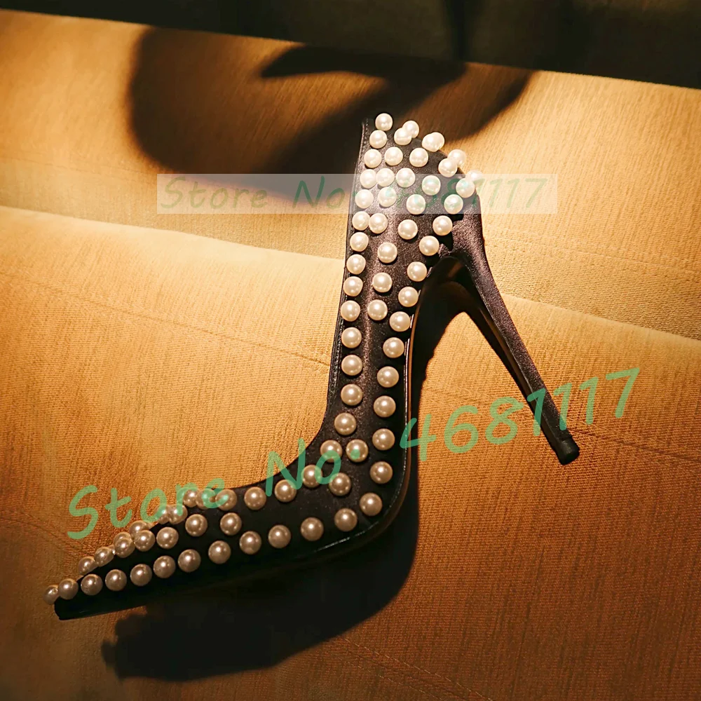Elegant Pearl Satin Pumps For Women Pointy Toe Pencil Thin High Heels Hand Made Shoes Female Luxury Party Evenong Dress Shoes
Elegant Pearl Satin Pumps For Women Pointy Toe Pencil Thin High Heels Hand Made Shoes Female Luxury Party Evenong Dress Shoes