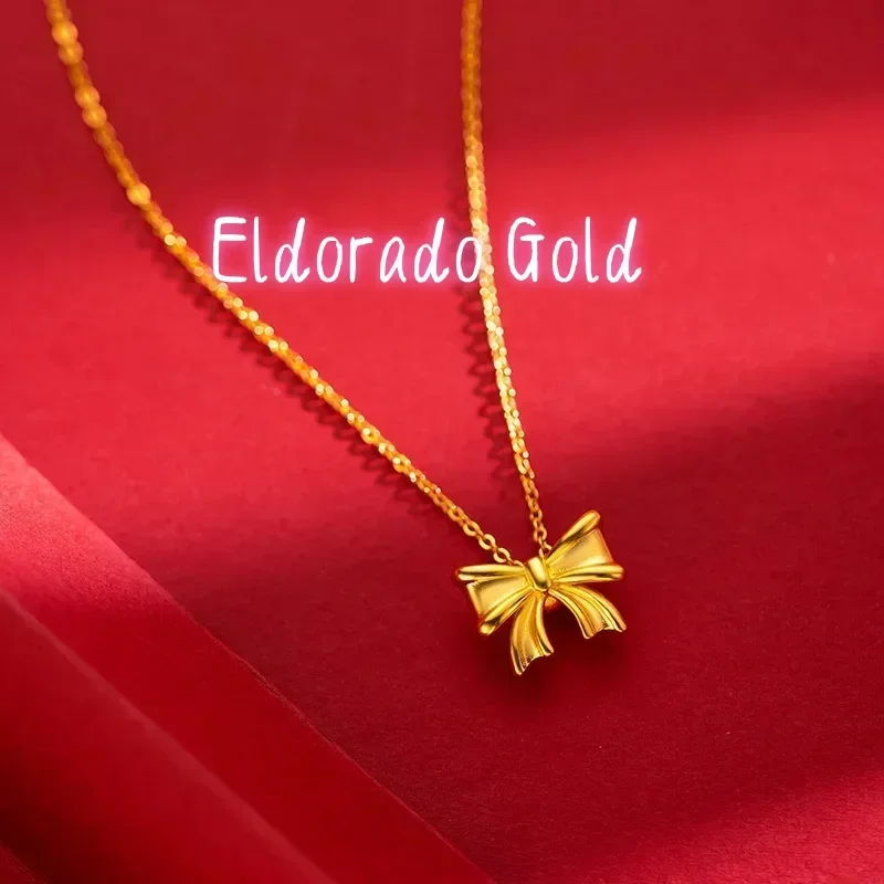 Eldorado Gold 9999 Real Gold 24K Girl Bow Pendant Necklace Simple Niche Premium Bow Necklace Pendant
Eldorado Gold 9999 Real Gold 24K Girl Bow Pendant Necklace Simple Niche Premium Bow Necklace Pendant