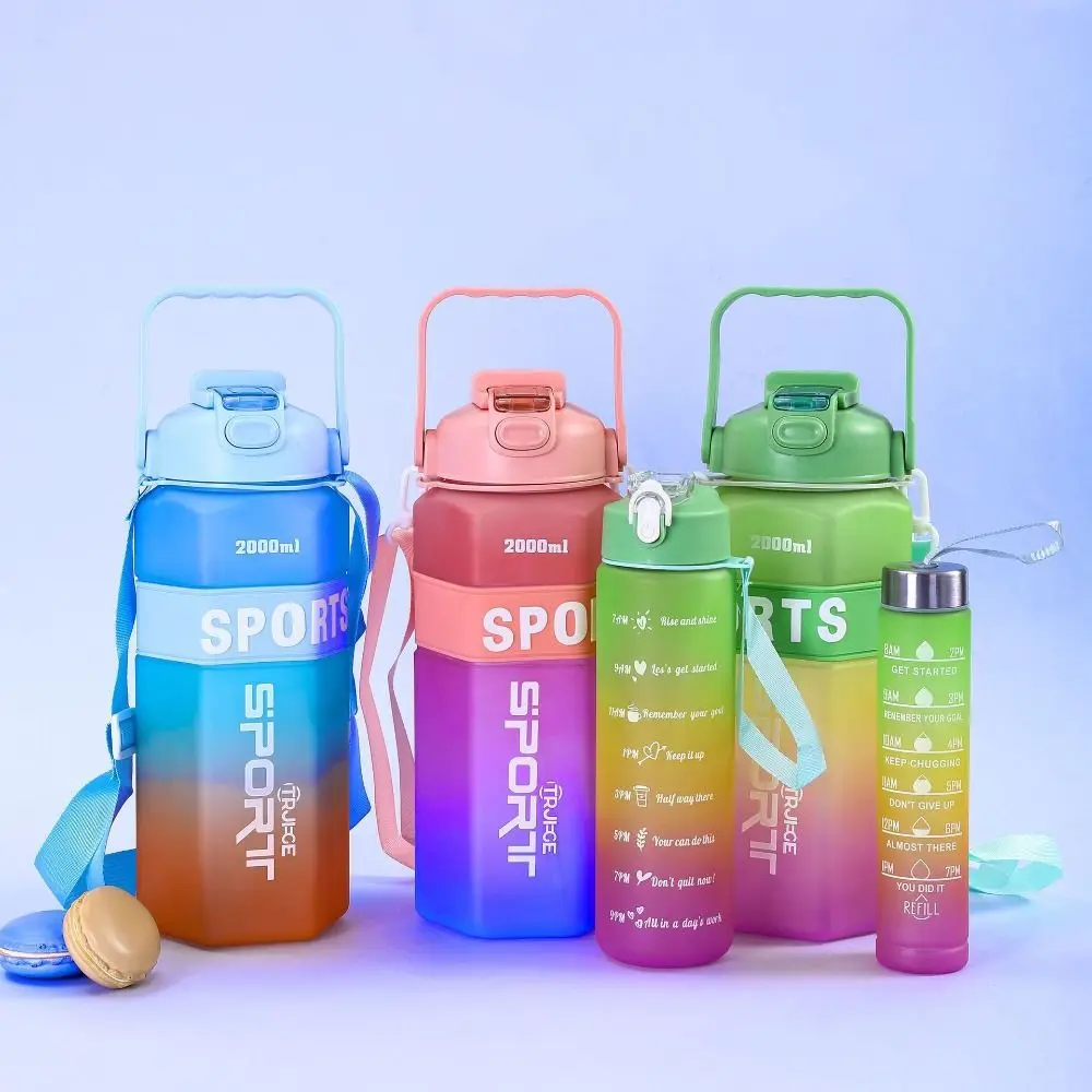 Three Piece Set Sports Water Bottle Set Hexagon Large Capacity Leak Proof Colorful Cup Gradient Color Frosted
Three Piece Set Sports Water Bottle Set Hexagon Large Capacity Leak Proof Colorful Cup Gradient Color Frosted