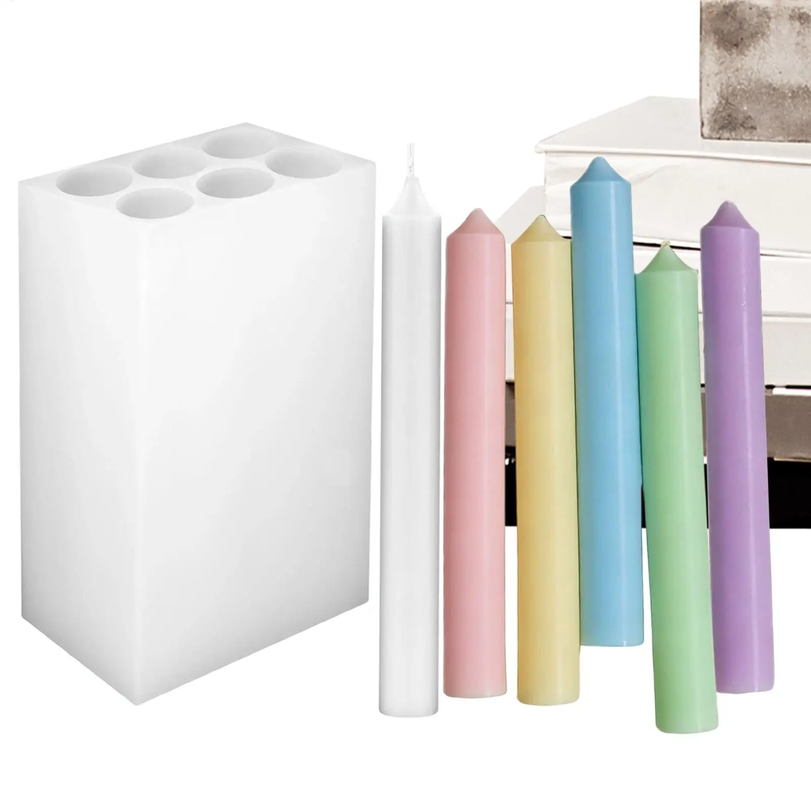 6 Cavity Long Taper Candle Making Molds Silicone Easy Release DIY Handmade Tool for Wedding Birthday Party Home Studio Gift
6 Cavity Long Taper Candle Making Molds Silicone Easy Release DIY Handmade Tool for Wedding Birthday Party Home Studio Gift