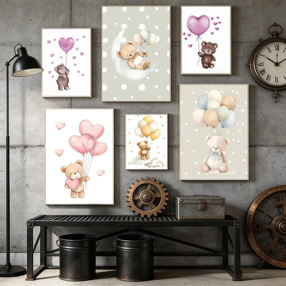 Cute Bear with Balloons Poster Home Bar Wall Art Sticker Waterproof Self-Adhesive Mural for Living Room Bedroom Decor
Cute Bear with Balloons Poster Home Bar Wall Art Sticker Waterproof Self-Adhesive Mural for Living Room Bedroom Decor