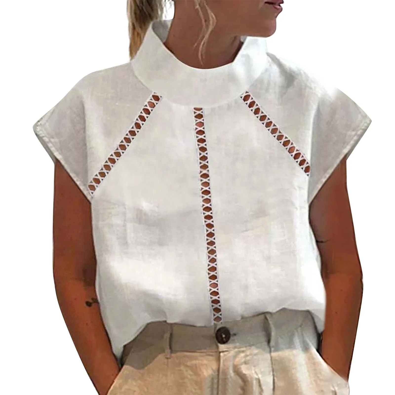 Women Summer Slim Blouses 2024 Fashion Blouses Lightweight Solid Shirt Casual Chic Tops Oversize Sleeveless Clothing
Women Summer Slim Blouses 2024 Fashion Blouses Lightweight Solid Shirt Casual Chic Tops Oversize Sleeveless Clothing