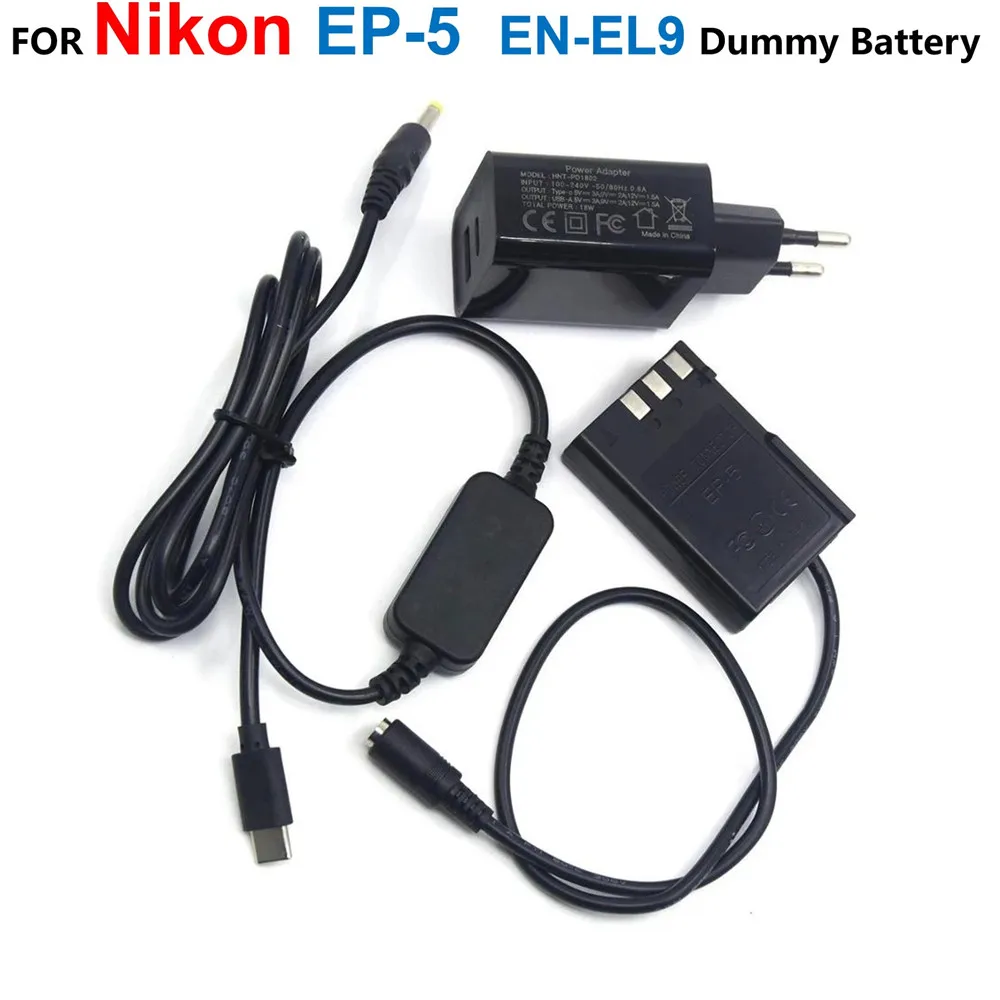 EP-5 EP5 EN-EL9 ENEL9 Fake Battery+EH5A USB Type-C Power Bank Cable+PD Charger Adapter For Nikon D40 D40X D60 D3000 D5000
EP-5 EP5 EN-EL9 ENEL9 Fake Battery+EH5A USB Type-C Power Bank Cable+PD Charger Adapter For Nikon D40 D40X D60 D3000 D5000