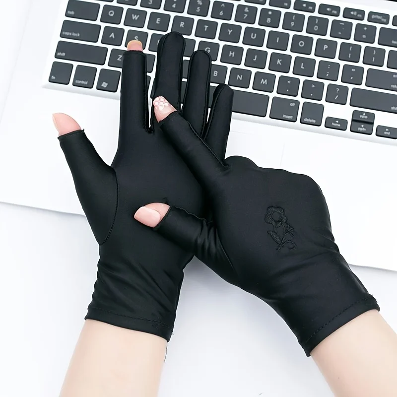Spring and summer women's thin half-finger sunscreen two-finger gloves, elastic touch screen autumn
Spring and summer women's thin half-finger sunscreen two-finger gloves, elastic touch screen autumn