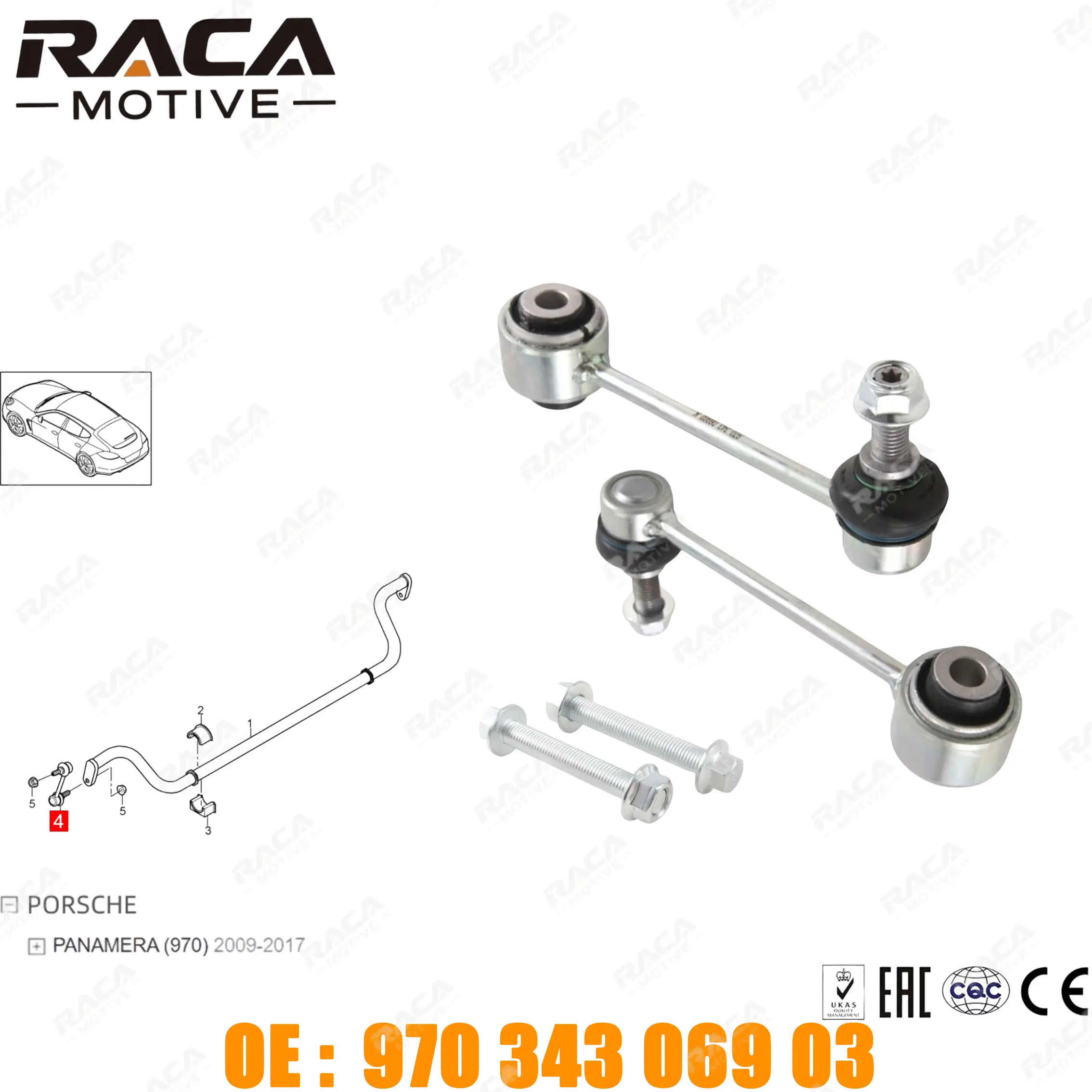 Тяга стабилизатора передней оси (балансировочная тяга) для Porsche Panamera (970) 2009-2017 97034306903 97034306902
Тяга стабилизатора передней оси (балансировочная тяга) для Porsche Panamera (970) 2009-2017 97034306903 97034306902