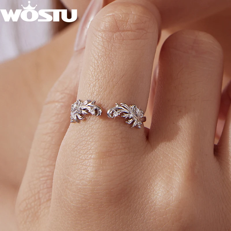 WOSTU 925 Sterling Silver Minimalist Ring with Sparkling Zircon, Elegant Stackable Flower Pattern Rings Dainty Jewelry Gift
WOSTU 925 Sterling Silver Minimalist Ring with Sparkling Zircon, Elegant Stackable Flower Pattern Rings Dainty Jewelry Gift