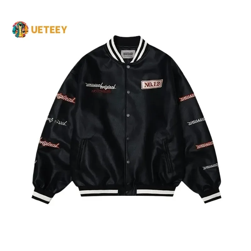 American Style Vintage Jacket Men Trendy Embroidery High Street PU Baseball Uniform Jackets Man Casual Loose Leather Coat Male
American Style Vintage Jacket Men Trendy Embroidery High Street PU Baseball Uniform Jackets Man Casual Loose Leather Coat Male