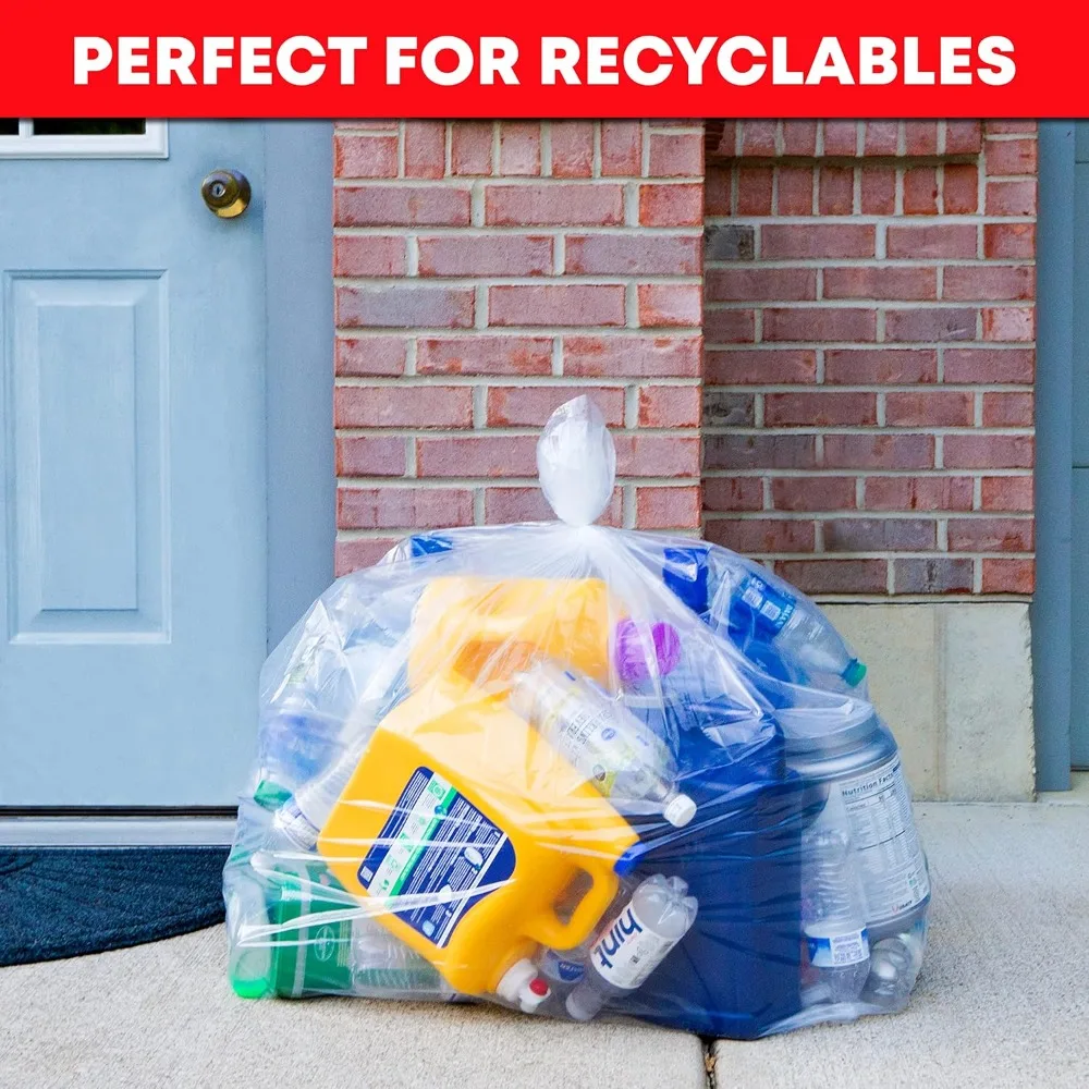 95-96 Gallon Trash Bags, (Value Pack 50 Bags w/Ties) Extra Large Heavy Duty Clear Plastic Recycling Trash Bags (Clear)
95-96 Gallon Trash Bags, (Value Pack 50 Bags w/Ties) Extra Large Heavy Duty Clear Plastic Recycling Trash Bags (Clear)